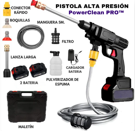 Pistola de Alta Presión para Limpieza Portátil